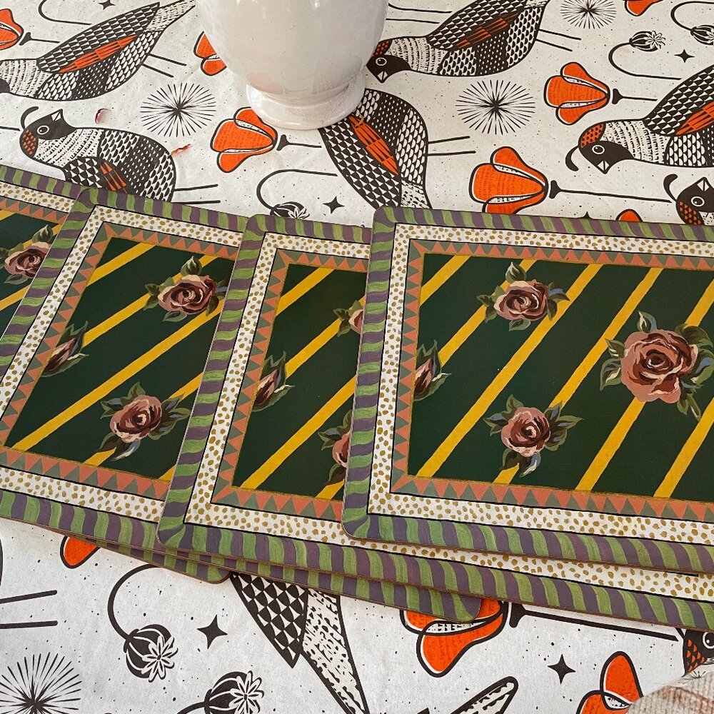 6 MacKenzie-Childs cork-backed placemats